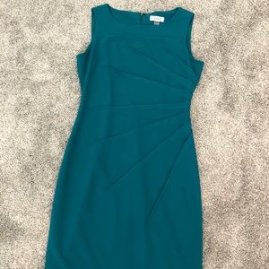 Calvin Klein Teal Sunburst Sheath Dress